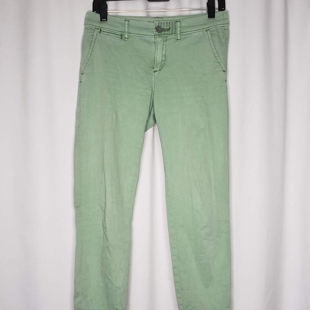 Pilcro and the letterpress Anthropologie Stet Cropped Mint Jeans Sz 25